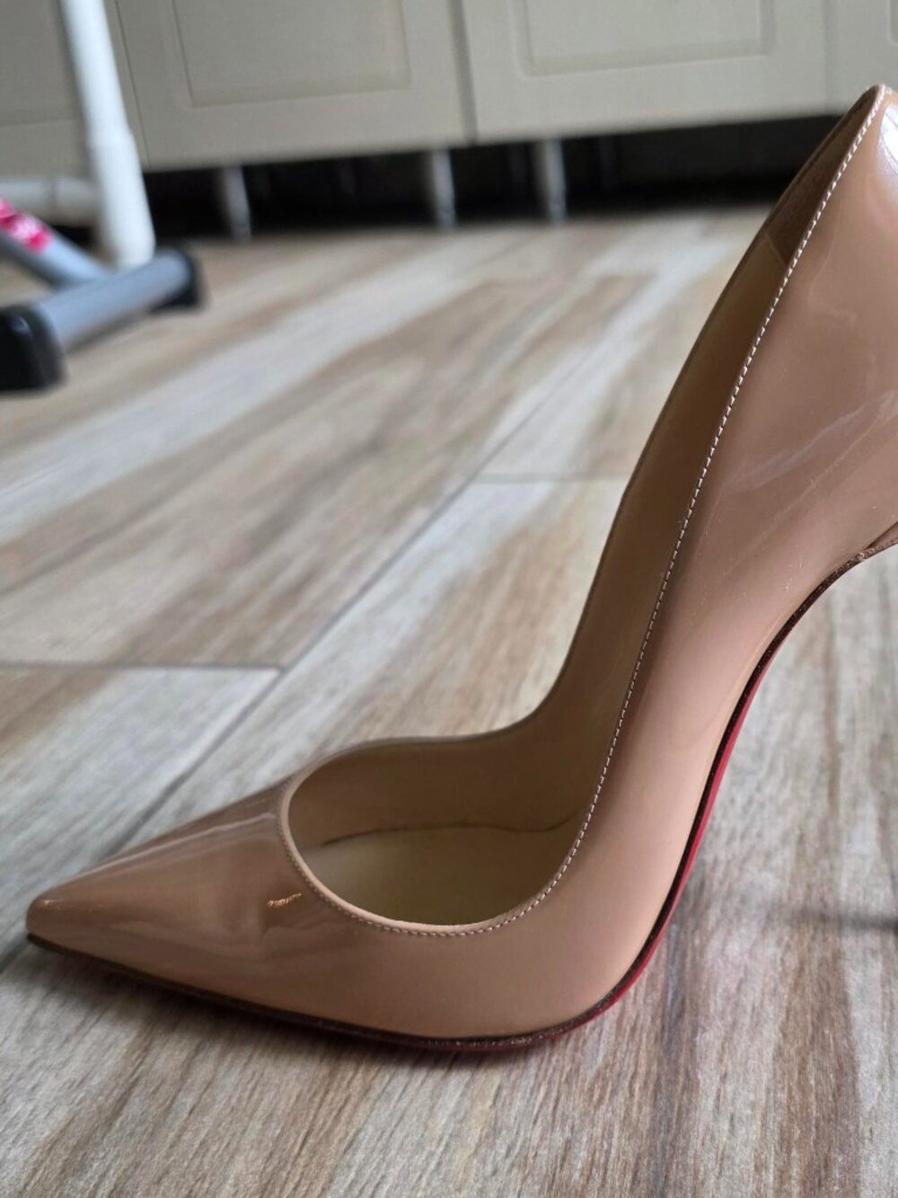 Christian Louboutin So-Kate Nude Patent Leather Shoes Eur. 37.5